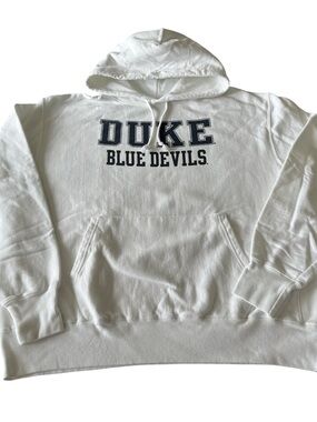 Duke Champion Reverse Weave Blue White Crewneck Hoodie